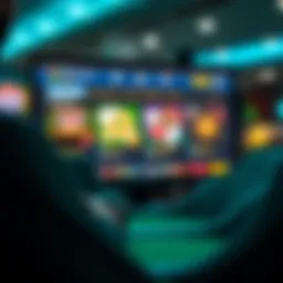 Digital interface showcasing online casino options