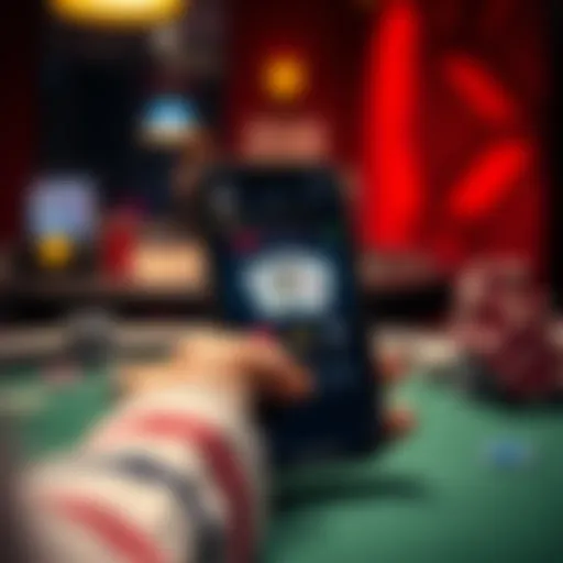 Sleek Design of Poker App Interface User interface of a poker app on an iPhone