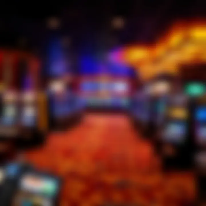 Gaming Floor Layout at Rivers Casino Interior layout of gaming floor with diverse slot machines and tables.