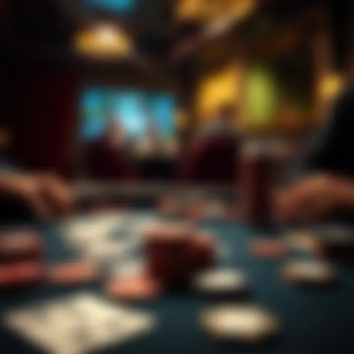 Poker Strategies: Beyond the Luck Factor An intricate layout of a poker table with chips and cards