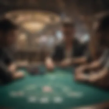 A dynamic scene of a poker table with digital overlays showcasing streaming technology