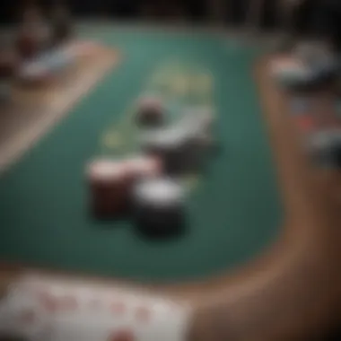 Texas Hold'em chip arrangement on a table