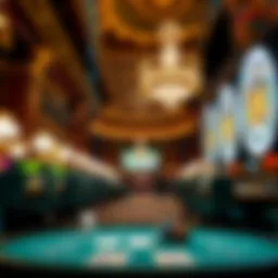 Luxurious interior of a grand casino