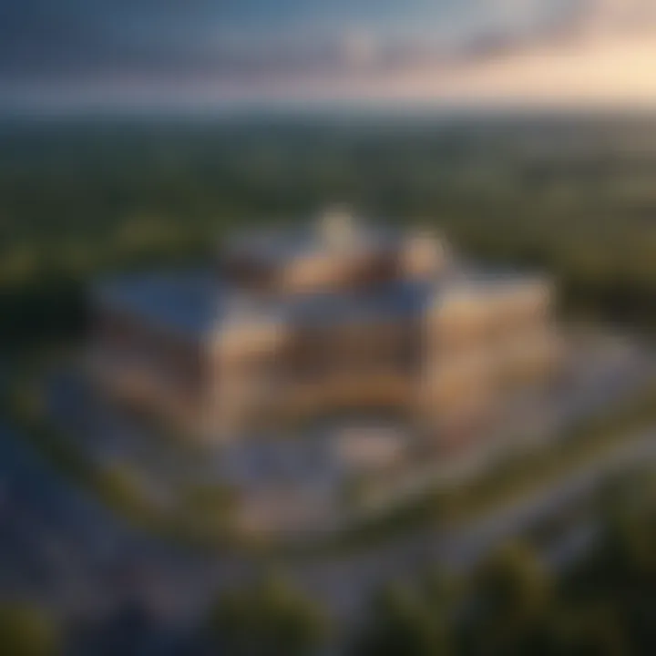 Aerial view of the new casino in Connecticut surrounded by natural scenery