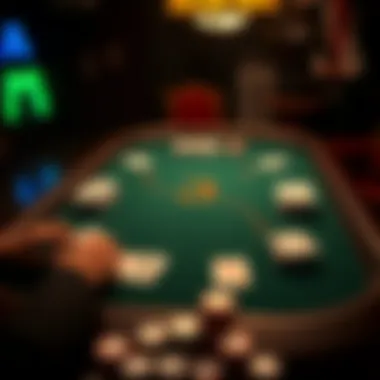 The strategic layout of a five card stud poker table