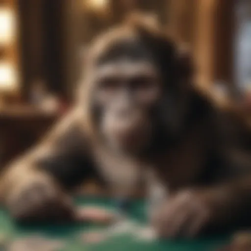 Conceptual representation of a monkey in blackjack