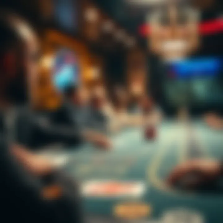 High-stakes poker table in action