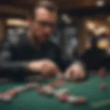 A player analyzing poker strategy