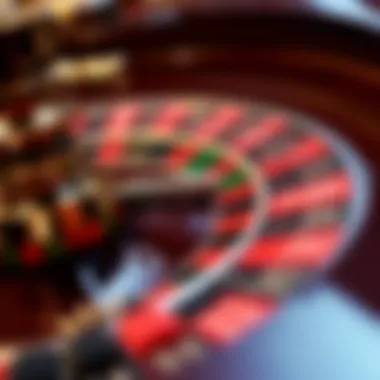 Close-up view of the roulette wheel highlighting the green pocket